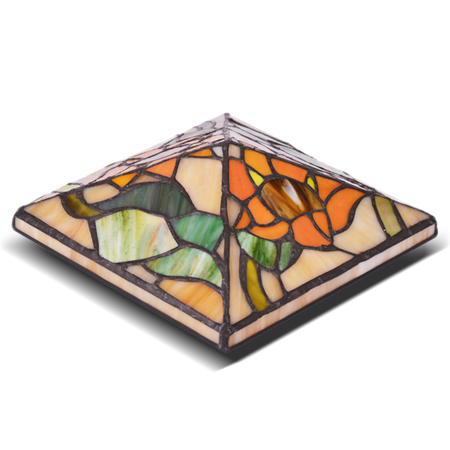 2211-FC2 fyrkantig vattentät Tiffany Glass Stolpe Cap Light Shed Light 2211-FC2 fyrkantig vattentät Tiffany Glass Stolpe Cap Light Shed Light