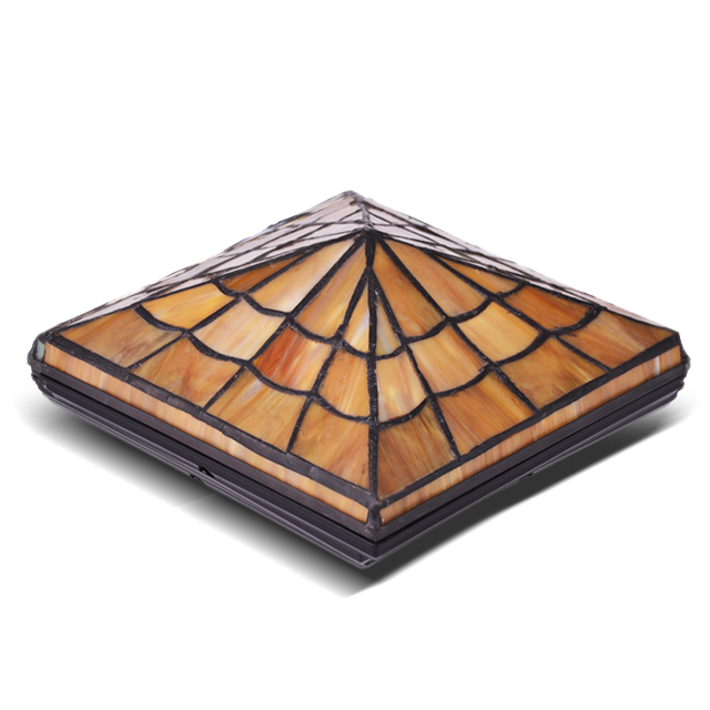 2211-TC6 Klassisk Tiffany Stained Glass Stolpe Cap 2211-TC6 Klassisk Tiffany Stained Glass Stolpe Cap